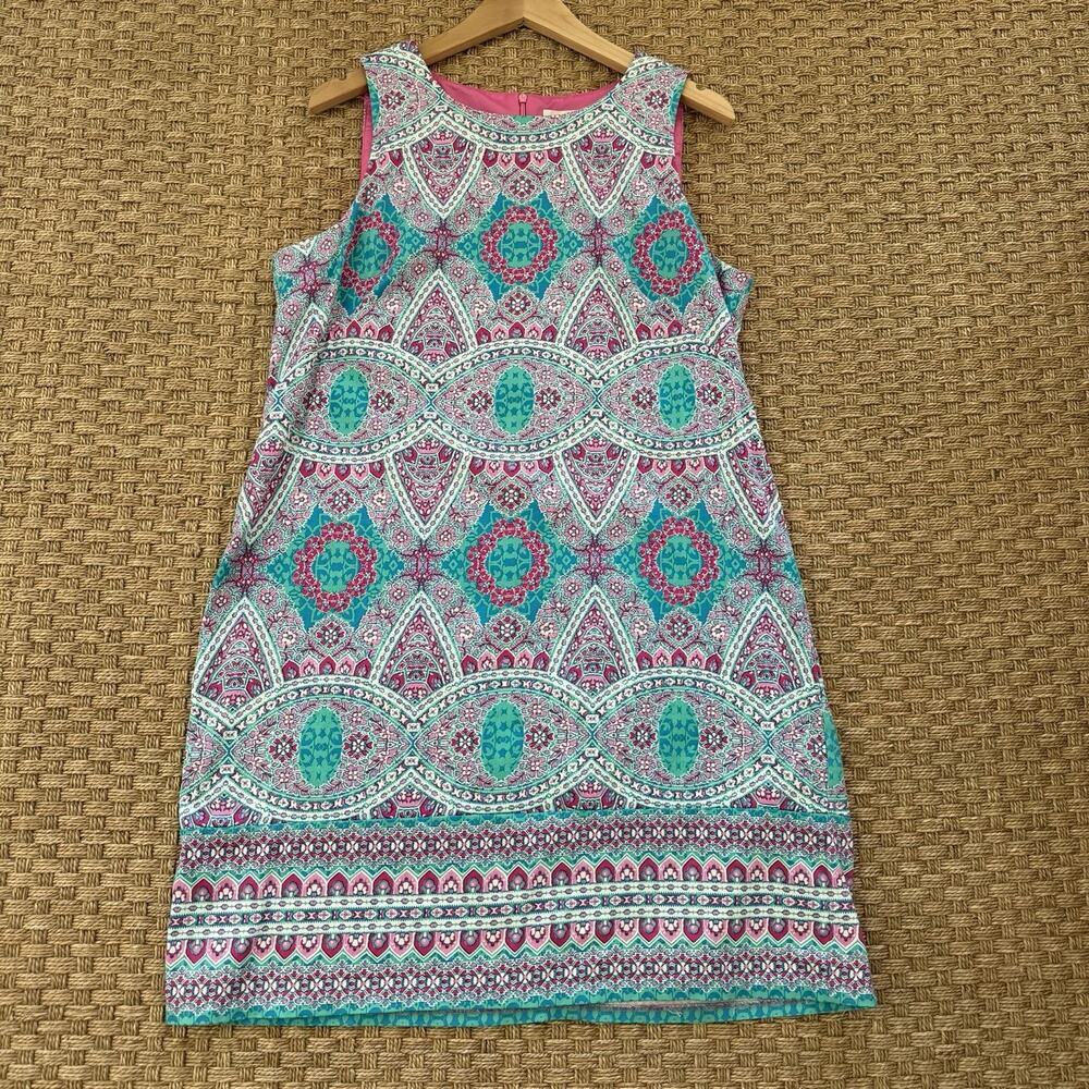 London Times Women's Sleeveless Patterned Dress US Size 14 Multicolor - Picture 7 of 9